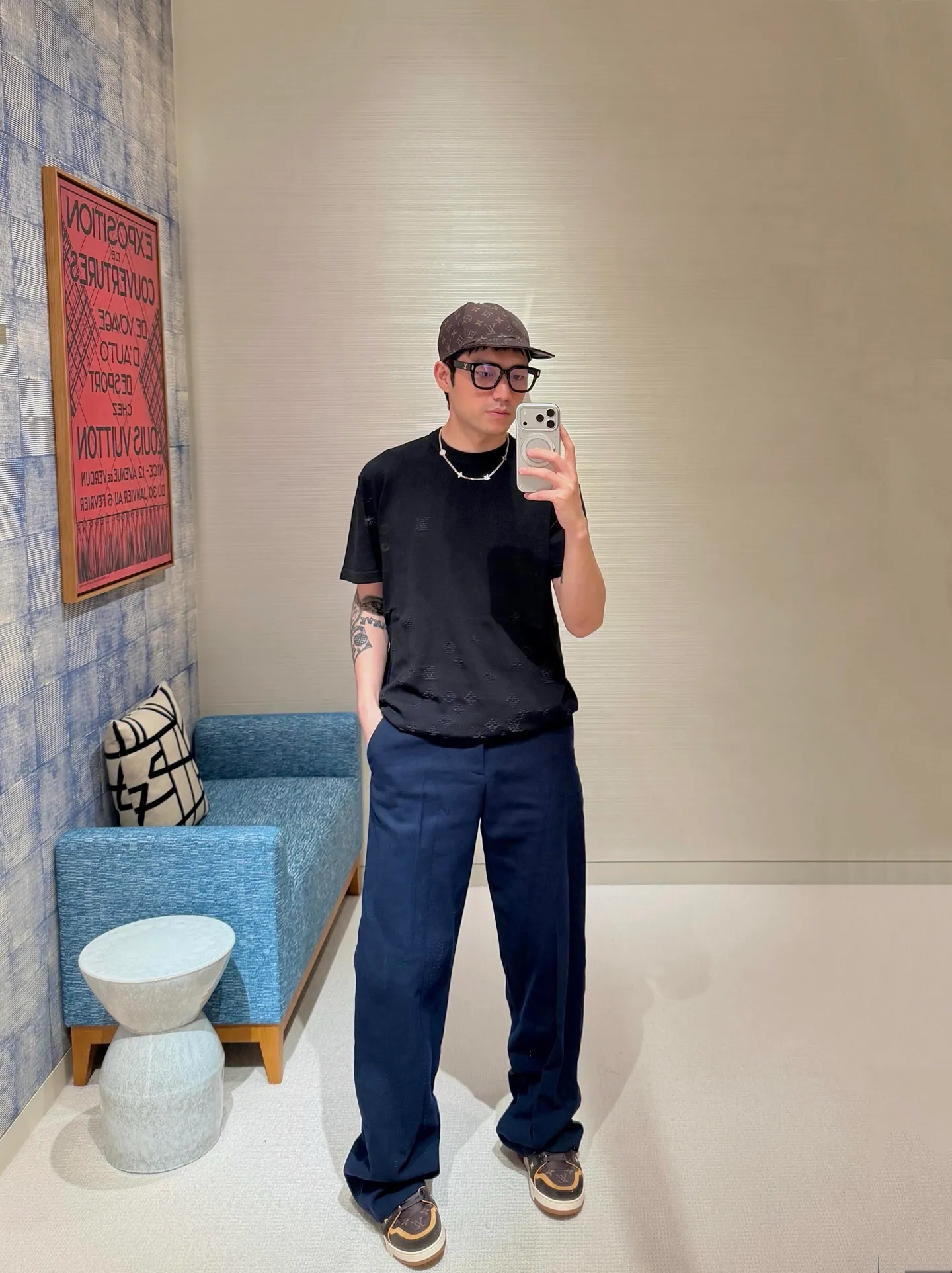 Louis Vuitton/Louis Vuitton Gradient presbyopic gradient jacquard short sleeves